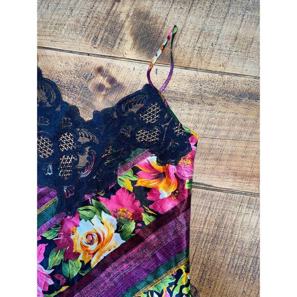 Womens Victorias Secret Floral Lace Pink Purple Chemise Nightie Gold Label Small - Picture 2 of 9